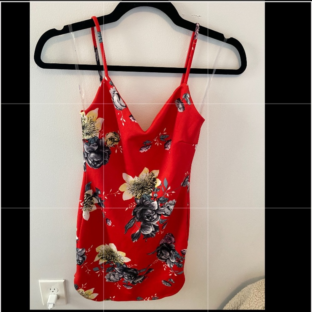 Red floral Mini Dress